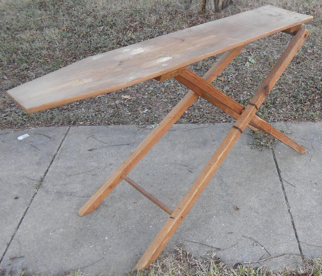 Fabulous Handmade Wood Ironing Board Folds Up Folk Art Here