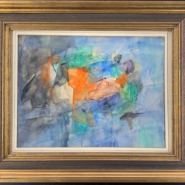 Katherine Jelinek Original Signed & Framed Modernist 1963 Abstract Painting 