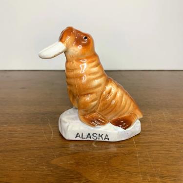 Vintage Ceramic Walrus Figurine Souvenir Alaska IAAC 