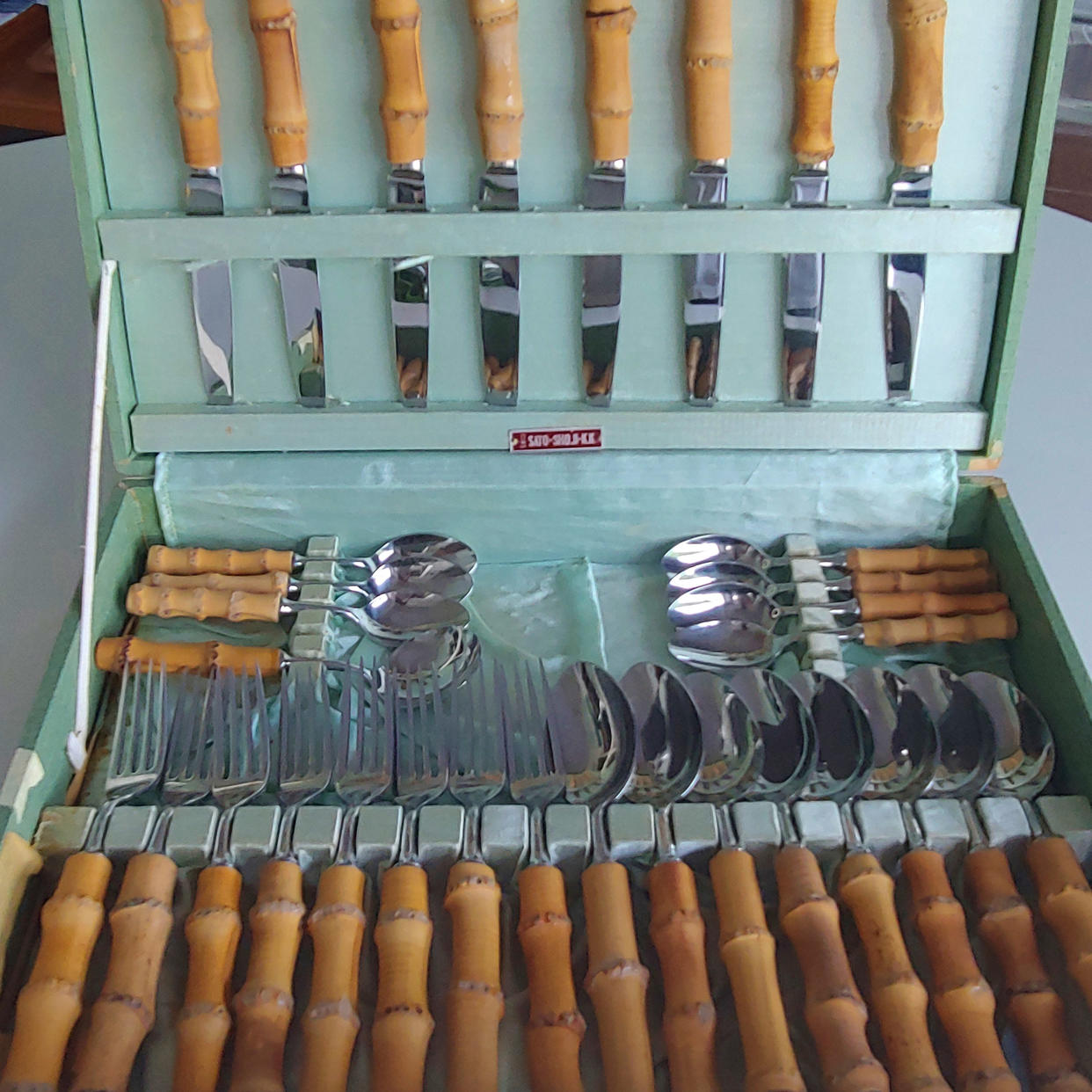 Vintage Sato Shoji KK Stainless Bamboo Flatware Set | Mod and