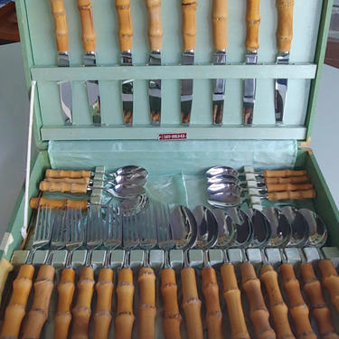 食器 sato Vintage Sato Shoji KK Stainless Bamboo Flatware Set | Mod and