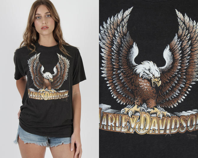 3d Emblem T Shirt / Harley Davison Up Wing Motorcycle T | American