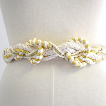1990s White and Gold Knot Belt 