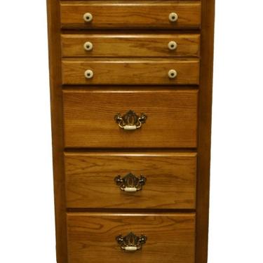Bassett Furniture Heritage Oak Country French 26" Lingerie / Jewelry Chest With Fold-down Mirror 2288-259 