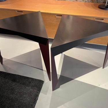 Pair of fabulous triangular side tables by Naomi Vogelfanger 1986
