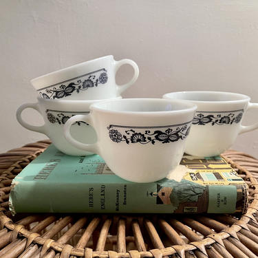 Vintage Corning Pyrex Solid Milk Glass Tea/ Coffee Mugs, MCM