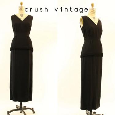 1960s column dress gown | small | vintage rayon gown 
