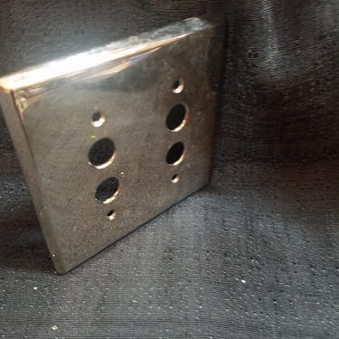 Vintage Chrome plated brass pushbutton switch plate