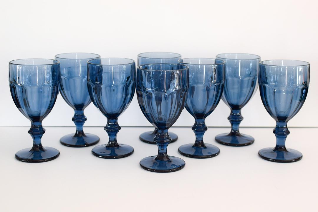 Vintage Libbey Blue Duratuff selling Goblets-8