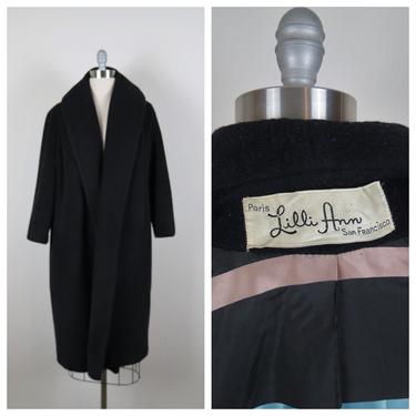 Vintage 1950s Lilli Ann wool coat, size medium, large 
