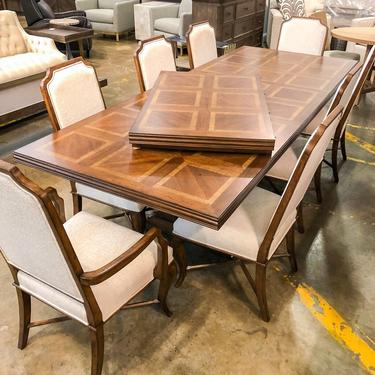 Rectangular Expandable Dining Table W/ 10 Chairs
