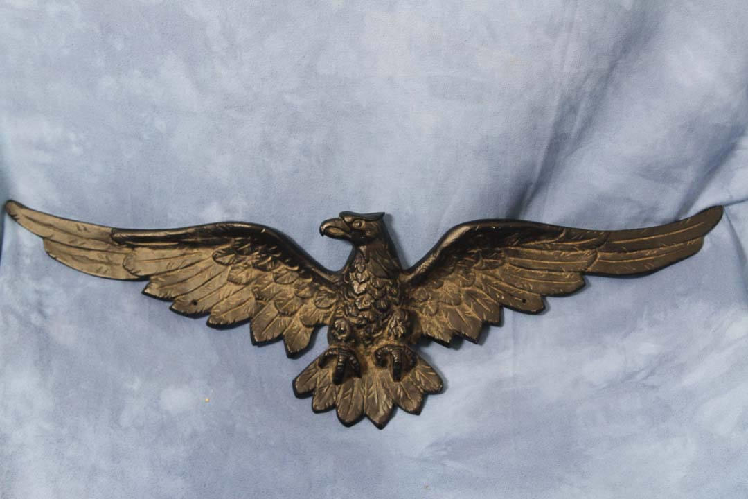 Vintage 34" Black Cast Iron Eagle Plaque, Door, Barn Garage Vintage