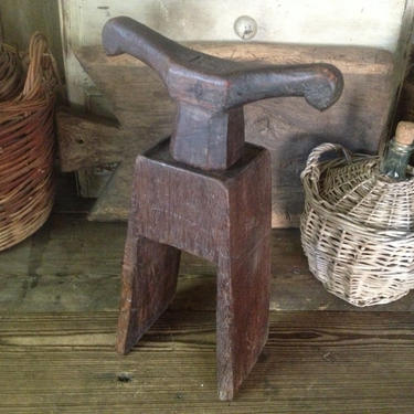 1800s French Fruit Press Handcrafted Artisan Folk Art Solid Wood French Mountain Farmhouse Primitive 