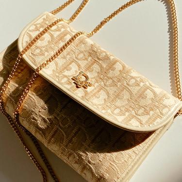 RARE Vintage Christian Dior Chain Shoulder Bag Clutch Logo