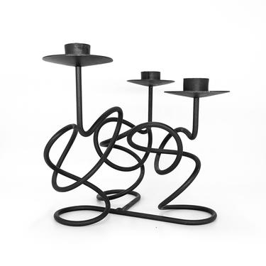 Wrought Iron Squiggle Candle Holder 
