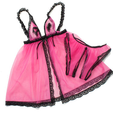 sexy waitress lingerie Vintage 1960s Lingerie Set | 60s Sheer Hot Pink | Birthday Life Vintage -  San Francisco, CA
