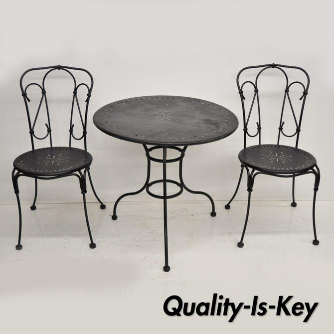 3 Piece Contemporary Steel Wrought Iron Metal Patio Bistro Patio