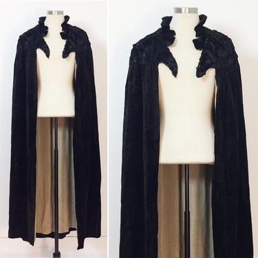 Victorian Opera Cape / Silk and Fur Lined Cape / 1800s Cape 