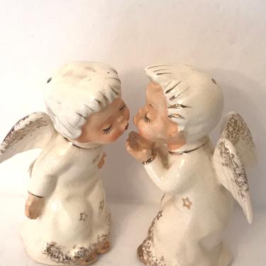 Vintage Kissing Angels Salt and Pepper Shakers-Norcrest 1950's