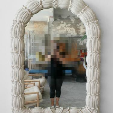 Huge Molded Concrete Sand Stone Wall Mirror 