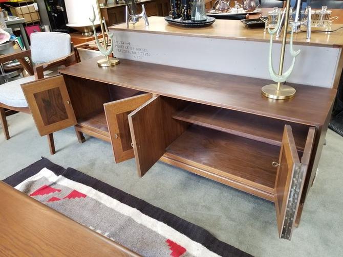 Mid Century Modern Low Profile Credenza With Accordion Doors From