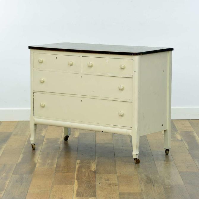 Whitewashed Shaker Style Dresser W Dark Contrast Top From Loveseat