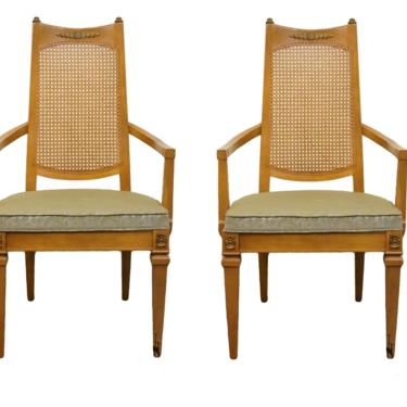 Set Of Two Drexel San Remo Collection Cane Back Dining Arm Chairs 471-730 