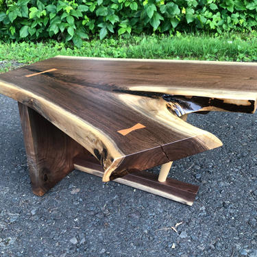 Mid Century Modern , Side Table , George Nakashima Style , Live Edge , Danish Modern End Table , Contemporary Style Furniture 