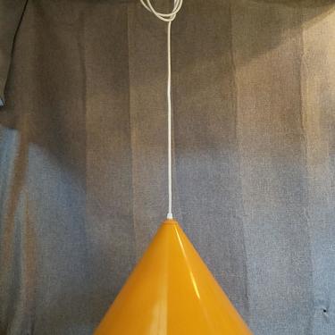 Mid Century Louis Poulsen Orange Conical Billard Pendant Light