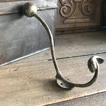 French Coat Hook, Iron Metal, Traditional Rustic French Farmhouse Decor 