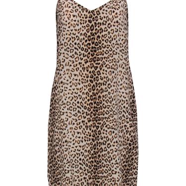 Equipment - Beige Leopard Print Sleeveless Slip Dress Sz S