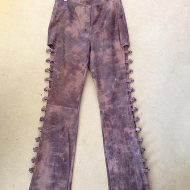 Vintage 70s 80s Wilson High Waisted Leather O-Ring Pants ~ Steampunk ~ Motorcycle Biker Pants ~ Mad Max by InAFeverDream