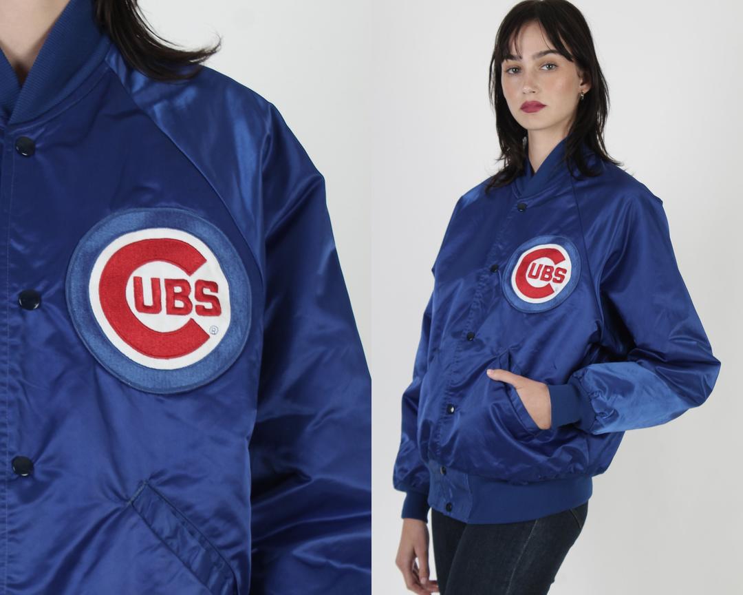 80s Vintage Chicago Cubs Leather Baseball Jacket - Maker of Jacket