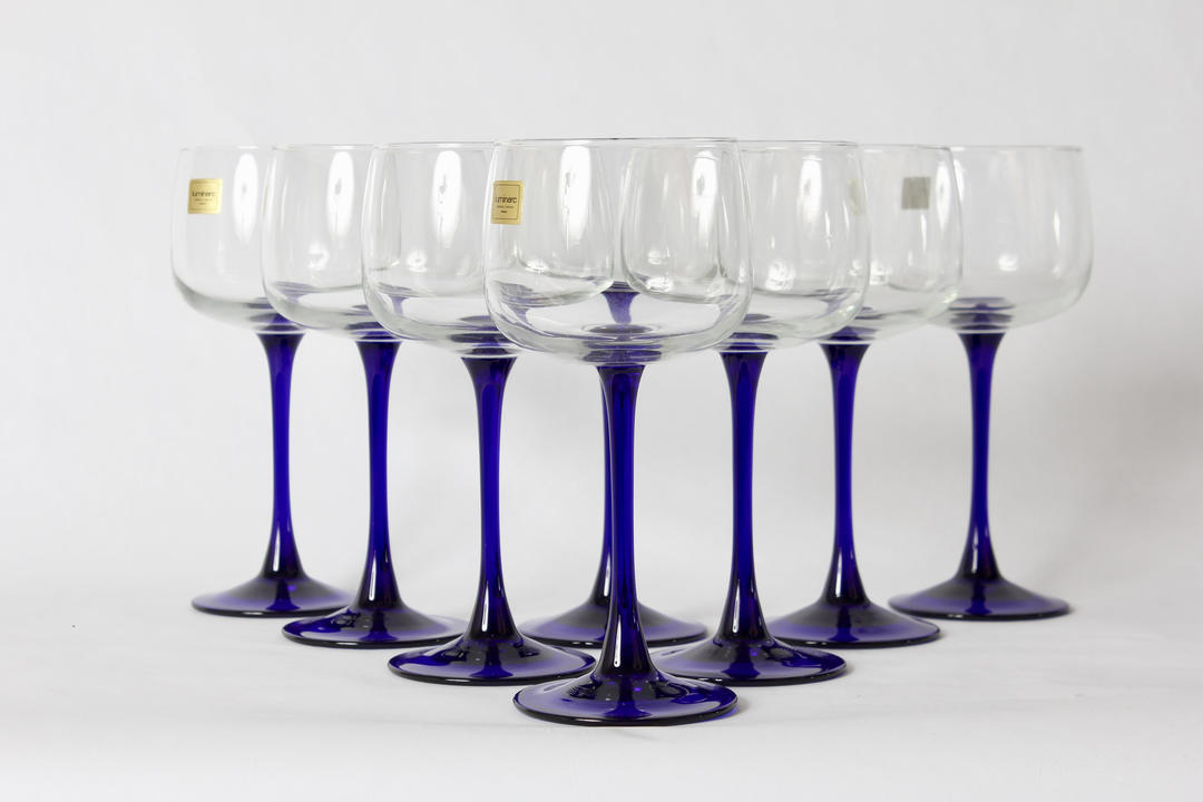 Luminarc Glassware, Cobalt Blue Glassware, Vintage Glassware, Wine ...