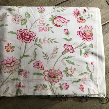 French Floral Linen Fabric, Drapery Panel, Indienne Pattern, Chateau Decor, Historical Textiles, Sewing Period Projects 