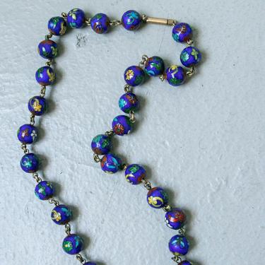 1920s Necklace Chinese Enamel Cloisonne Flapper Deco Jewelry 