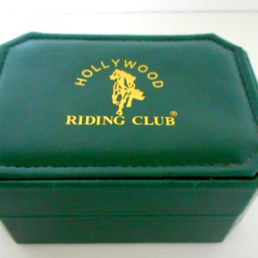 Vintage Dresser Box Mens Organizer Box for Watch Jewelry Rings Cuff Links Hollywood Riding Club 