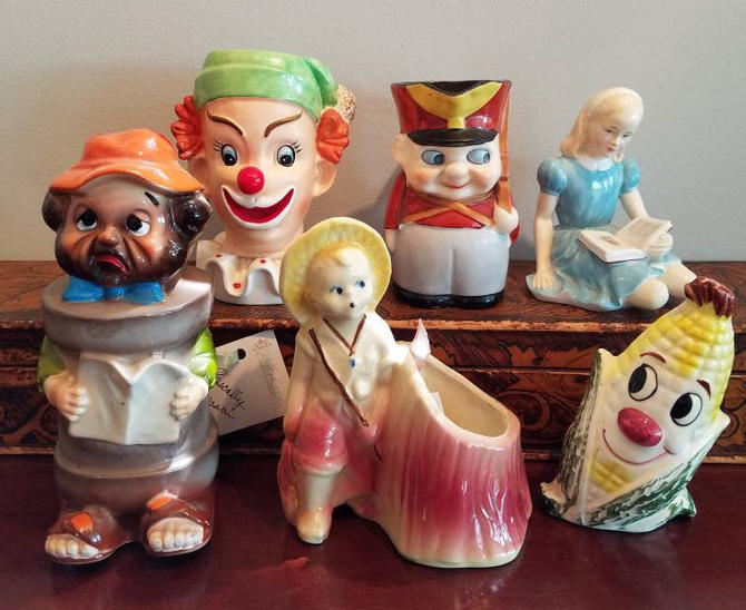 Clearance Collection Fabulous Faces Vintage Bank Planter Head