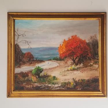 1960's Stephen Gluck Impressionist Landscape Painting, Framed 