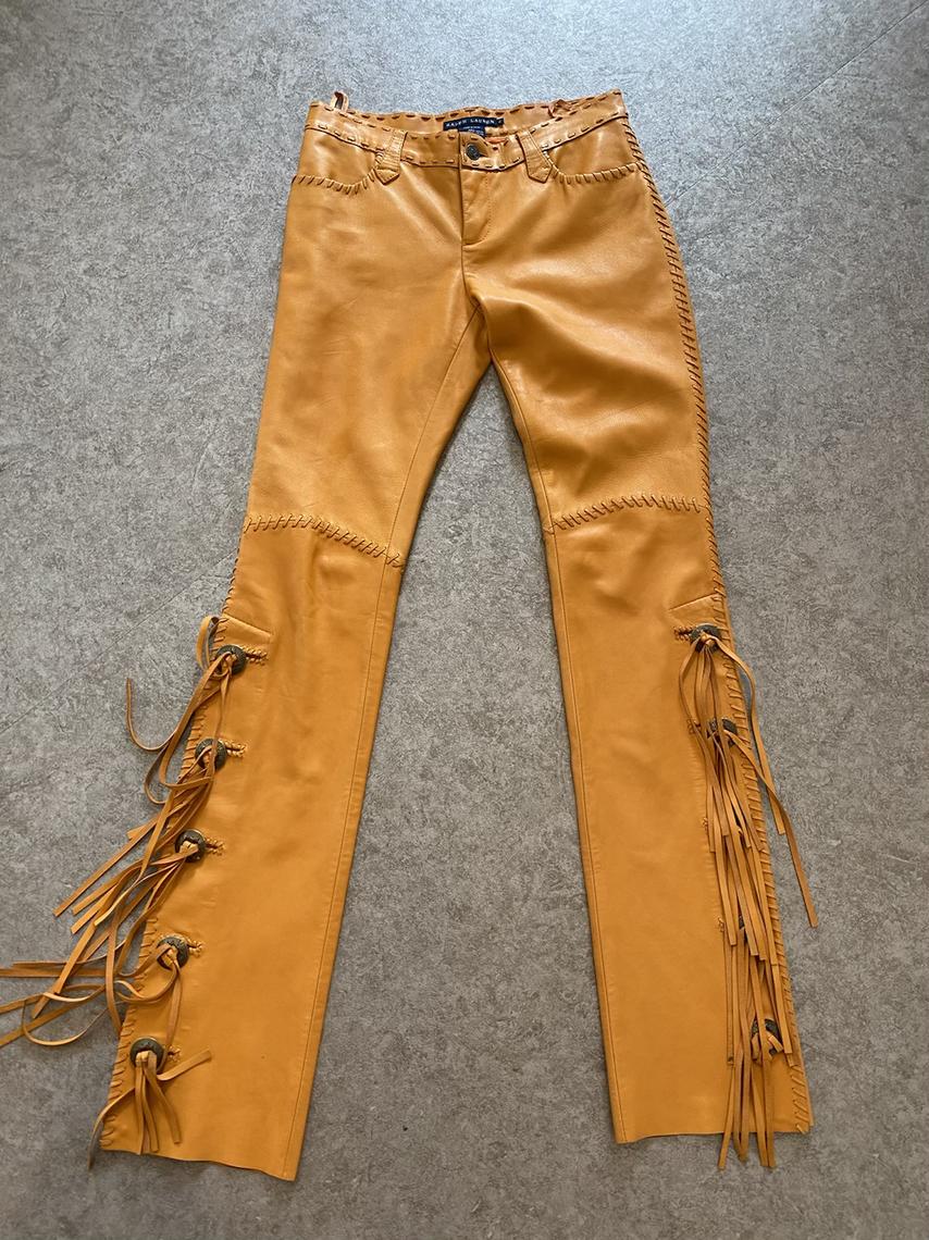 Ralph Lauren Leather Fringe Pants No Signal Downtown Atlanta GA