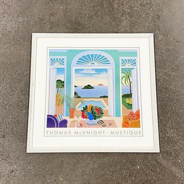 THOMAS MCKNIGHT LITHOGRAPH // Rare 1994 Mustique Pavillion Print