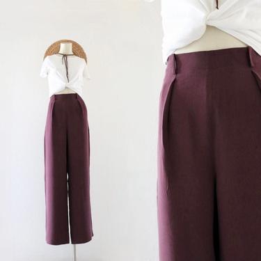 deadstock plum silk trousers (with tags) 31 