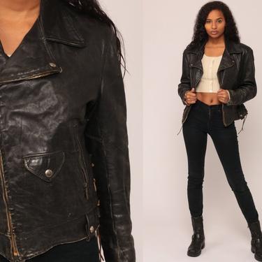 70s black outlet leather jacket