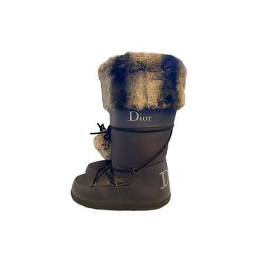 Dior Grey Fur Snow Boots