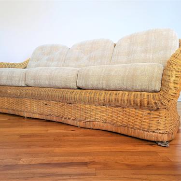 Vintage Ficks Reed Bamboo Rattan Sofa 