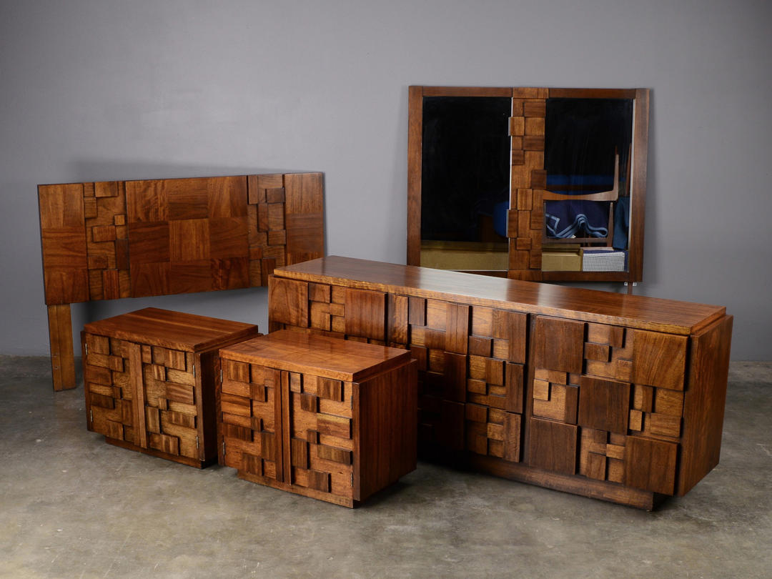 Mid Century Brutalist Bedroom Set by Lane Madsen Modern Seattle, WA