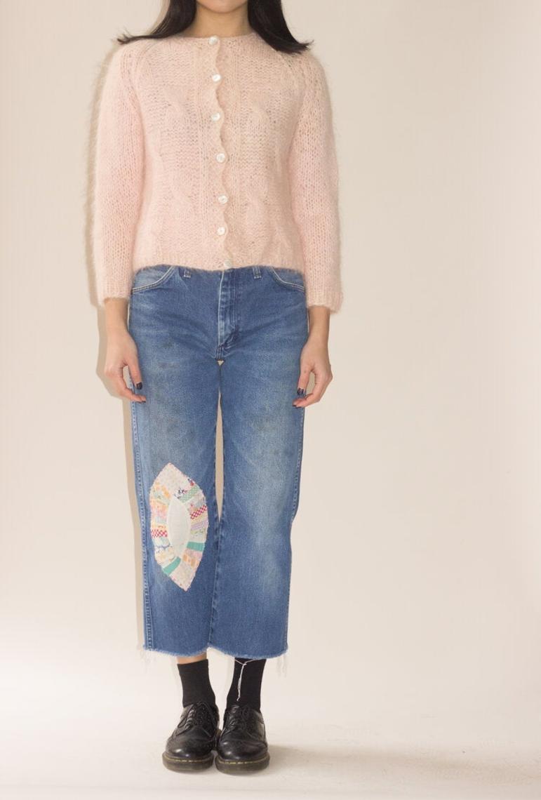 1960s Italian Baby Pink Mohair Cardigan Wayward Collection