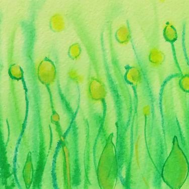 Dictyostelium 5 - original watercolor painting - slime mold 