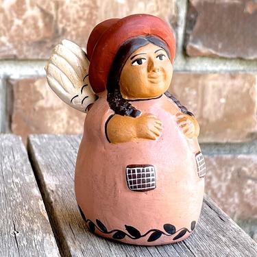 VINTAGE: Authentic PERUVIAN Handmade Clay Pottery - Angel Figurine - Holidays - Made on Peru - SKU 32-B-00034165 