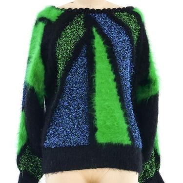 Neon Colorblock Angora Sweater